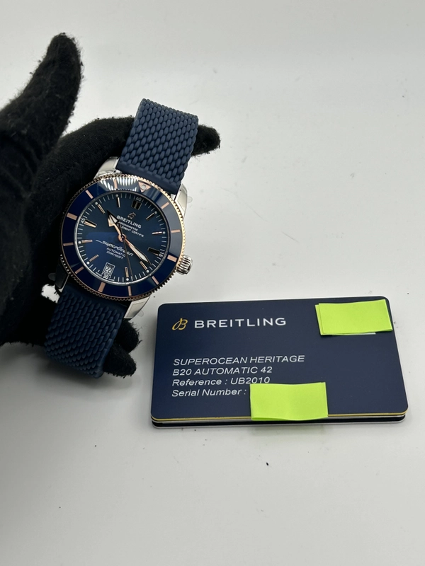 Breitling Superocean H√©ritage II B20 Automatic Blue Dial on Rubber Strap Ref. UB2010161C1S1 Complete 2026 view 7