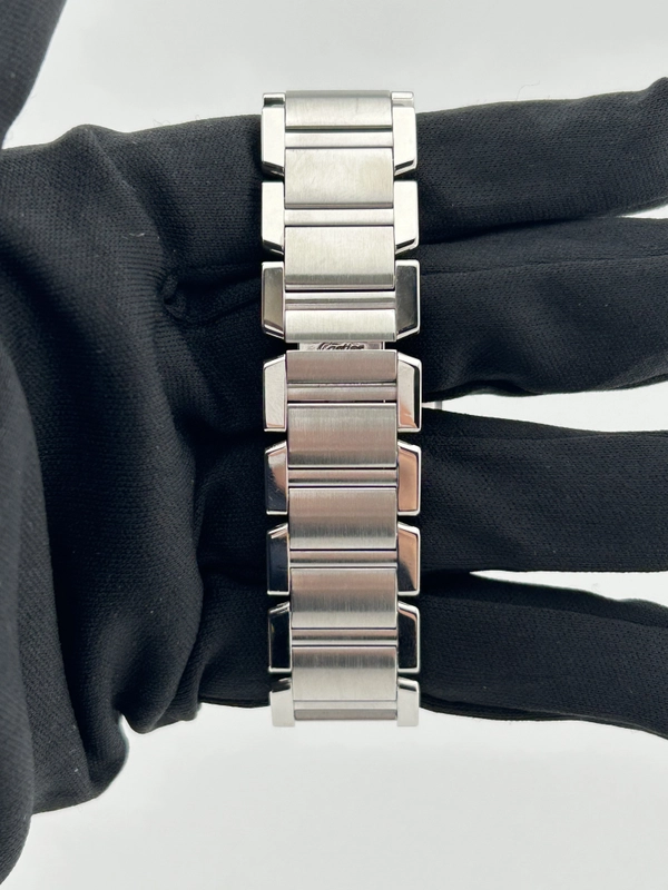 Cartier Tank Francaise Large White Roman Numerals Dial on Stainless Steel Bracelet Ref. 2302 view 4