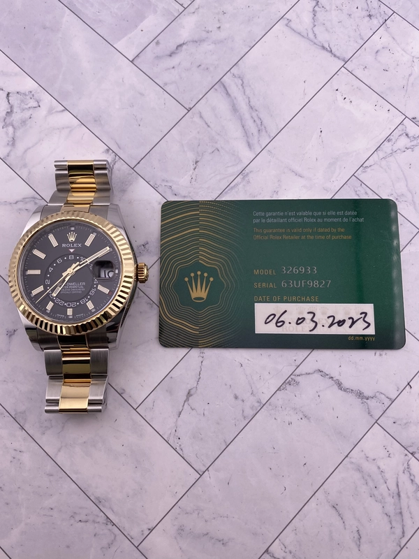 Rolex SkyDweller Black Dial on Oyster Ref. 326933 Card 2023 view 7