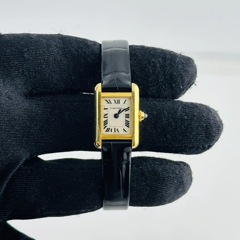 Cartier Tank Louis Mini Silver Roman Numerals Dial on Leather Band Ref. 4567 / WGTA0352 Complete 2025 view 3
