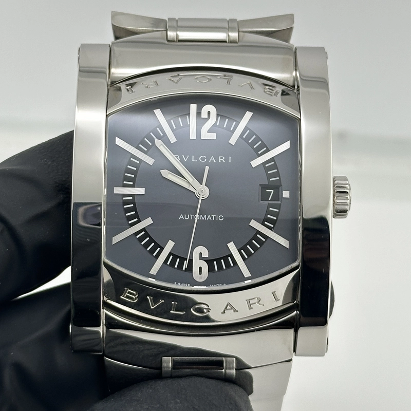 Bvlgari Assioma Black Dial on Stainless Steel Bracelet Ref. AA48S/AA48C14SSD Complete 2006 view 3