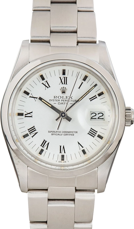 Rolex Oyster Perpetual Date White Roman Dial on Oyster Ref. 15000 1988