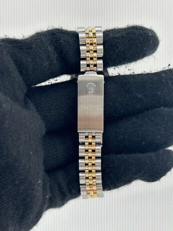 Rolex Datejust Lady Champagne Stick Dial on 2 Tone Jubilee D Link Bracelet Ref. 69173 1987 view 4