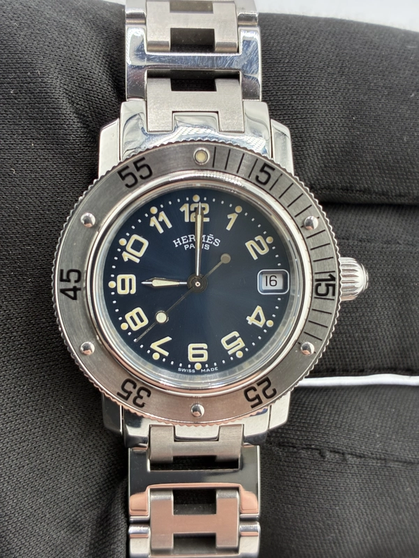 Hermes Clipper Diver Blue Dial on Stainless Steel Bracelet Ref. CL5.210 view 2