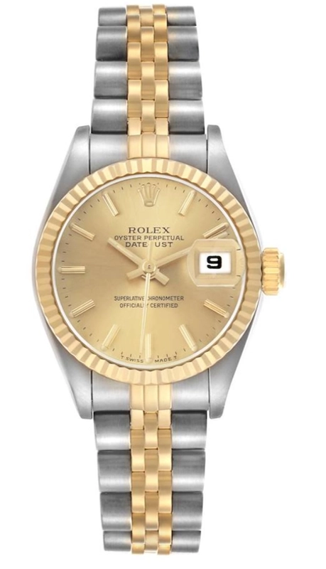 Rolex Datejust Lady Champagne Stick Dial on Jubilee Ref. 69173 1991