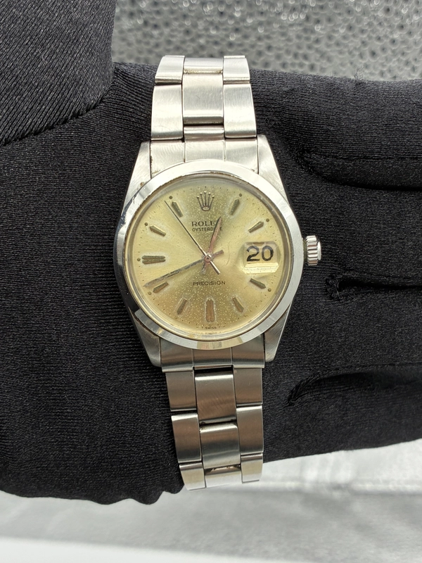 Rolex Oysterdate Precision Silver Stick / Faded Dial on Oyster Bracelet Ref. 6694 Papers 1976