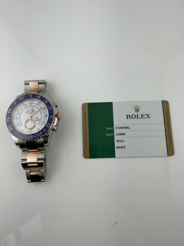Rolex Yacht-Master II White Dial on Oyster Ref. 116681 Card 2018 view 6