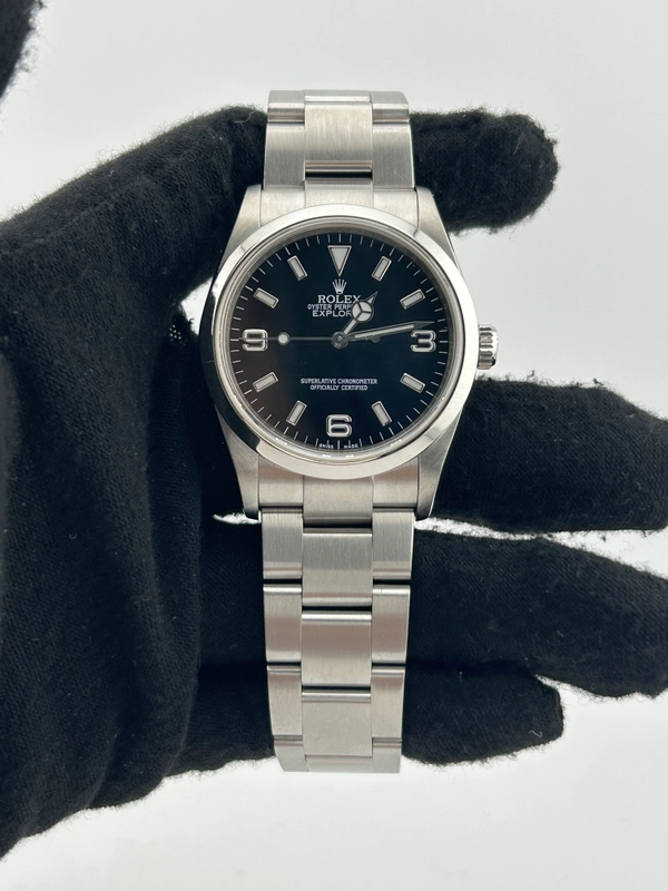 Rolex Explorer I Black Dial on Oyster Steel Bracelet Ref. 114270 Card 2008 view 2