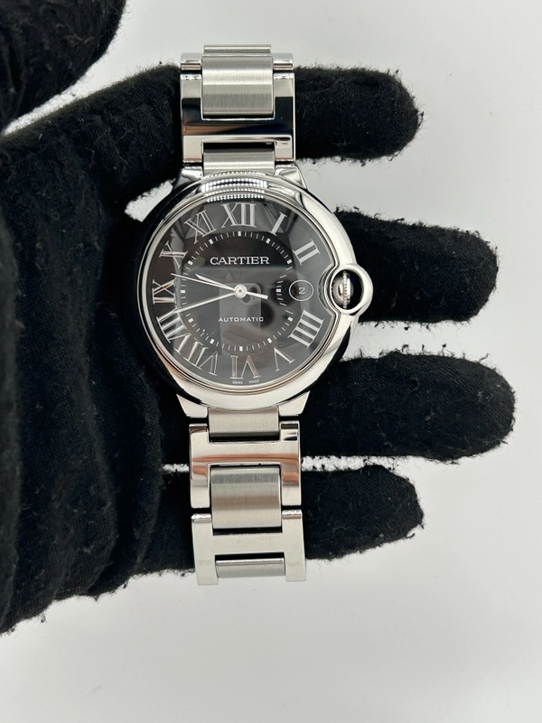 Cartier Ballon Bleu Black Roman Numerals Dial on Stainless Steel Bracelet Ref. W6920042 Manuals Only view 2