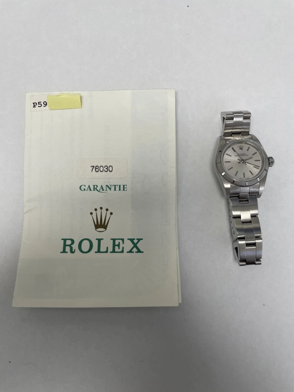 Rolex Oyster Perpetual Silver Dial on Oyster Ref. 76030 Papers 2000 view 5