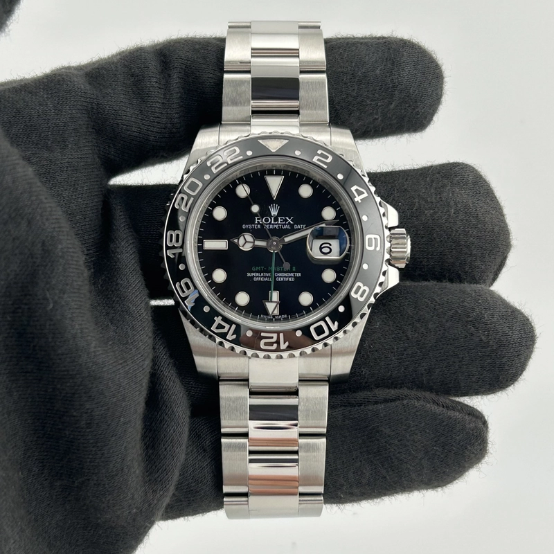 Rolex GMT-Master II Black Dial on Oyster Ref. 116710LN Card Open Date view 2