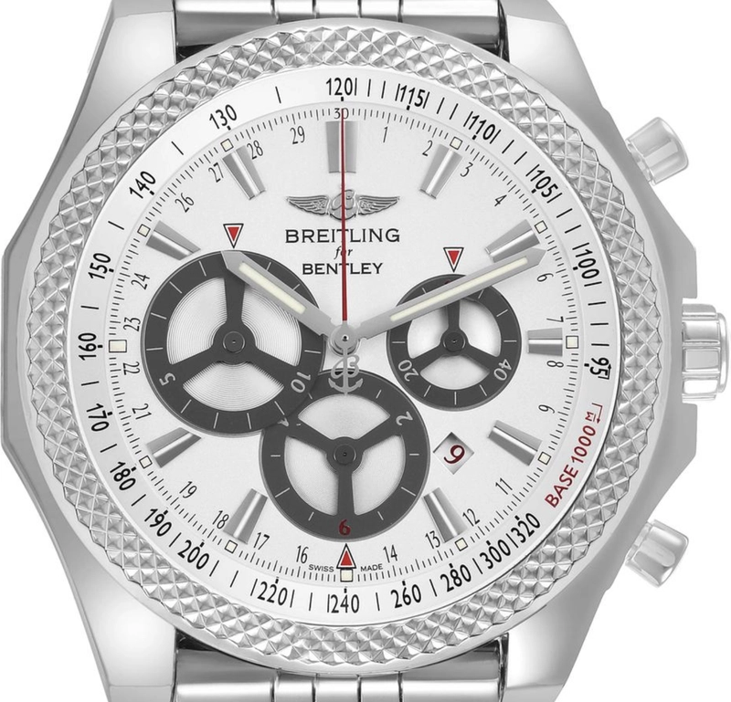 Breitling Bentley Barnato Racing Silver Dial on Stainless Steel Bracelet Ref. A25366 Card 2014 — Saleh Jewelers