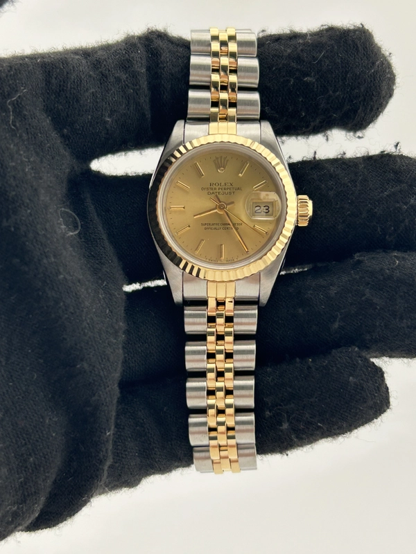 Rolex Datejust Lady Champagne Stick Dial on Jubilee Ref. 69173 1991 view 2