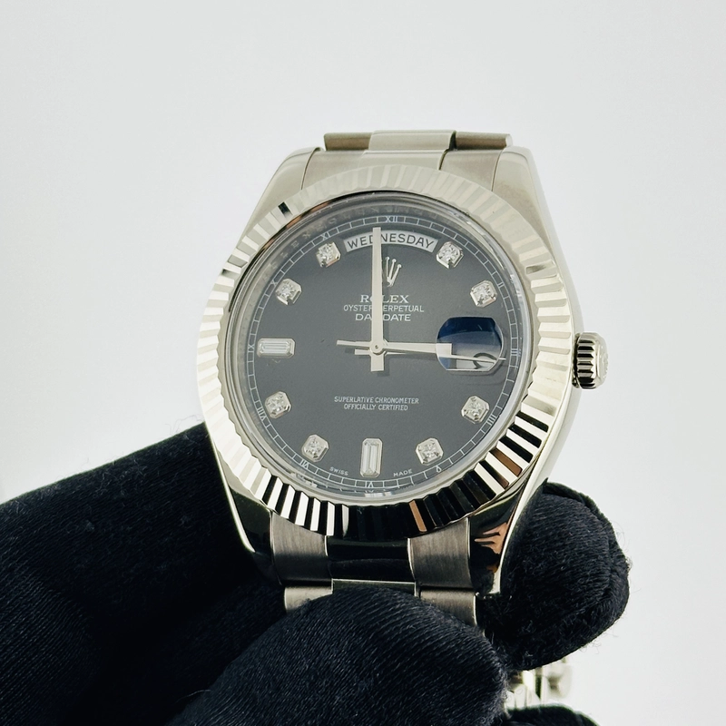 Rolex Day-Date Black Diamond Dial on President Ref. 218239 Card 2010 view 3