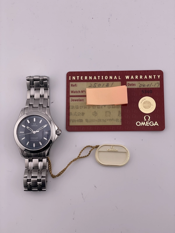 Omega Seamaster Blue Wave Motif Dial on Stainless Steel Bracelet Ref. 2501.81 Card 2004 view 2