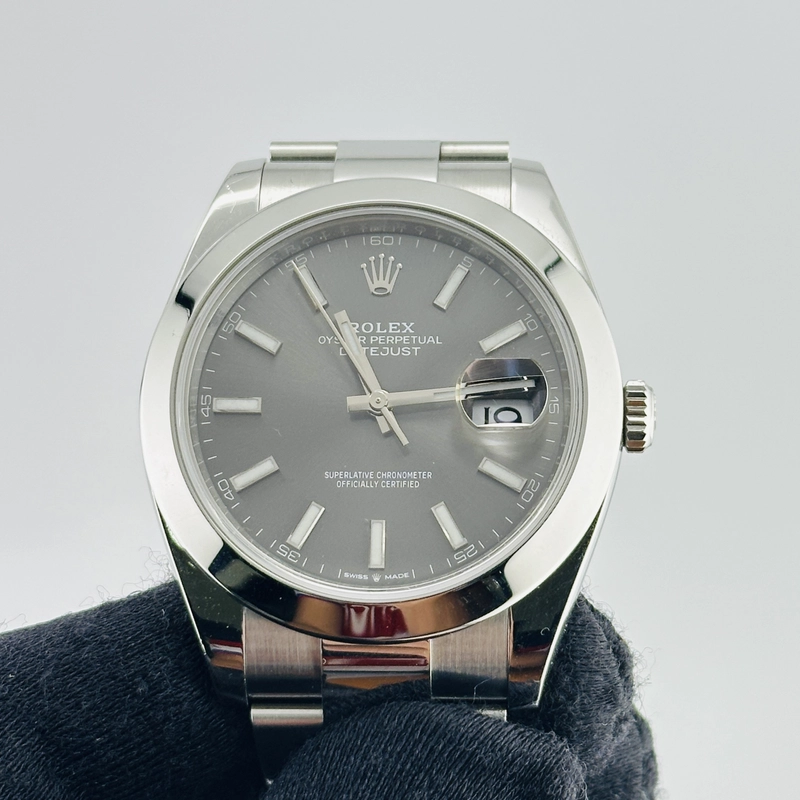 Rolex Datejust Dark Rhodium Dial on Oyster Bracelet Ref. 126300 Card 2021 view 3