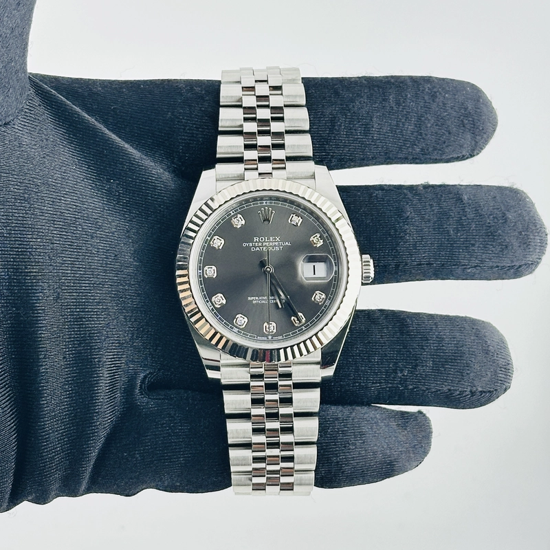 Rolex Datejust Dark Rhodium Diamond Dial on D Link Jubilee Bracelet Ref. 126334 Card 2019 view 2