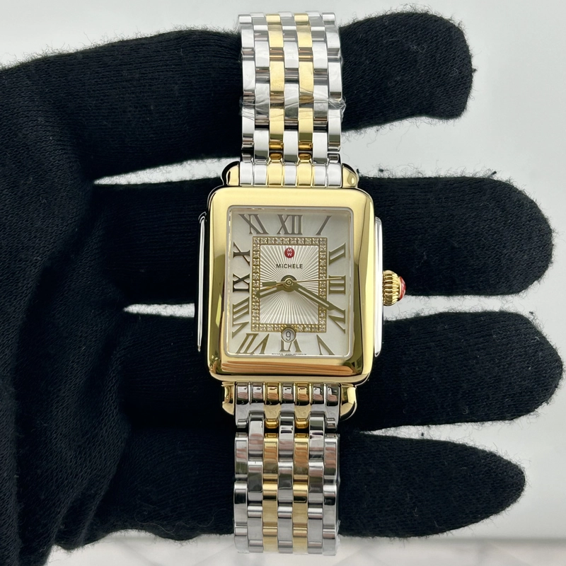 Michele Deco Madison Silver Set With Diamonds Dial Ref. MWW06G000013 Card Open Date view 2