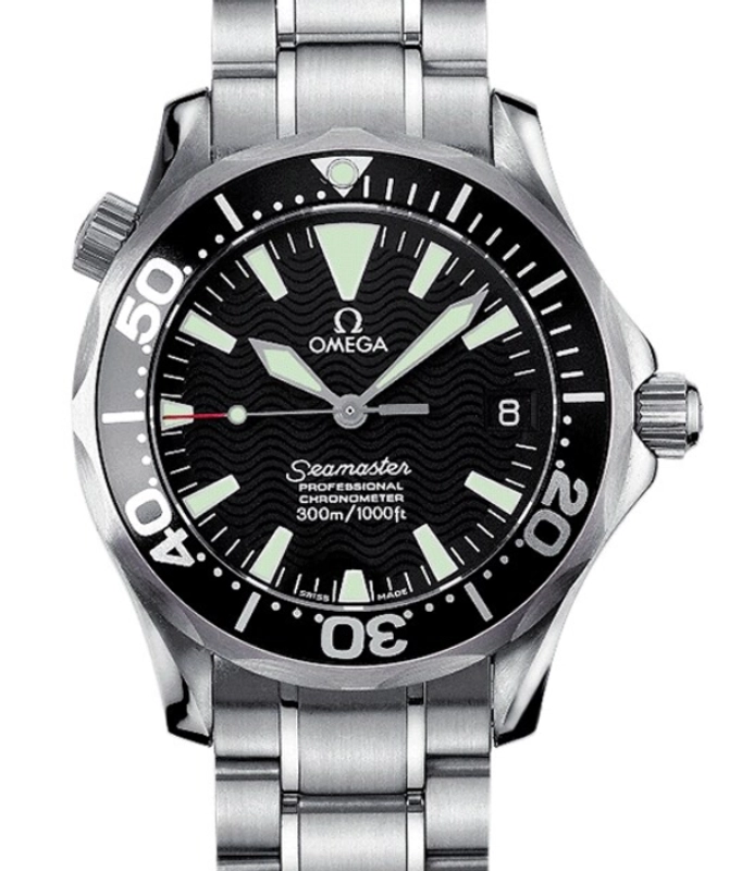 Omega Seamaster Pro 300M Black Wave Motif Dial on Stainless Steel Bracelet Ref. 2252.50