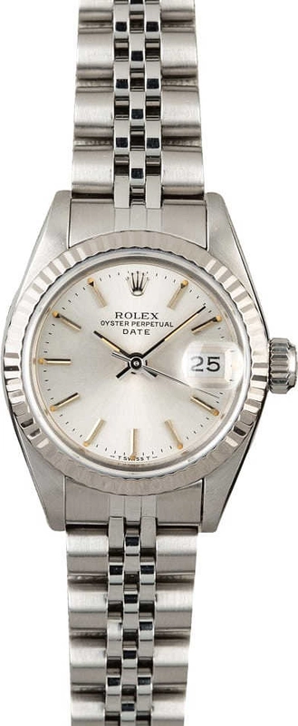 Rolex Datejust Lady Silver Stick Dial on Jubilee Ref. 69174 Papers 1991