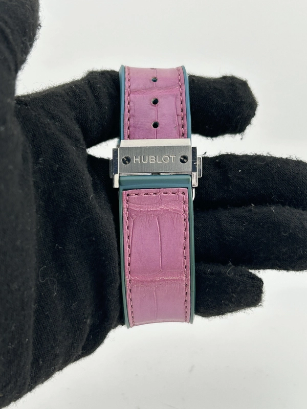 Hublot Big Bang Pop Art Amethyst Purple Dial on Pink & Blue Leather Band Ref. 341.SV.5199.LR.1905.PO view 4