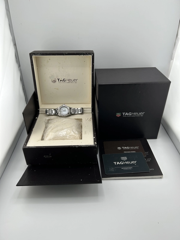 Tag Heuer Aquaracer Lady White Mop Diamond Dial on Stainless Steel Bracelet Ref. WAY1414.BA0920 Complete 2017 view 7