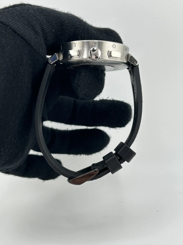 Louis Vuitton Tambour Moon Dark Gray Dial on Black Rubber Band Ref. Q8D40 view 6