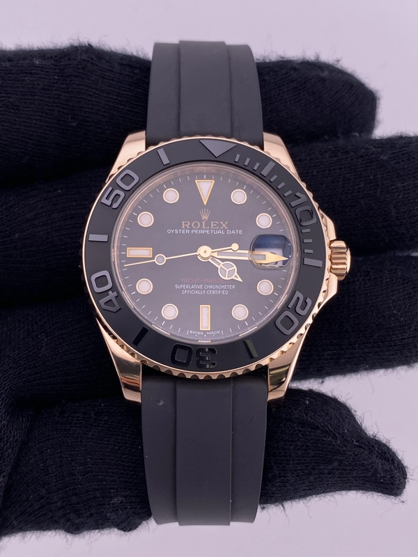 Rolex Yacht-Master 37 Matt Black Dial on Oysterflex Ref. 268655 Card 2018 view 2