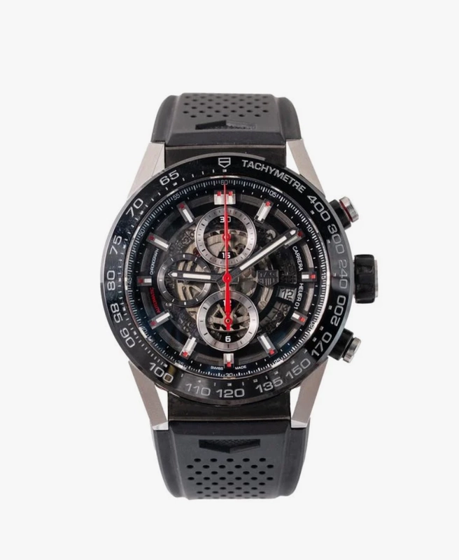 Tag Heuer Carrera Calibre Skeletonized Dial on Rubber Strap Ref. CAR2A1Z/0 Complete 2019