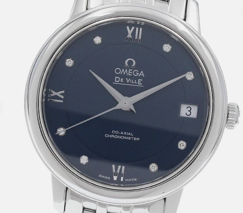 Omega De Ville Prestige Diamonds Blue Dial on Bracelet Ref. 424.10.33.20.53.001 Card 2021 — Saleh Jewelers
