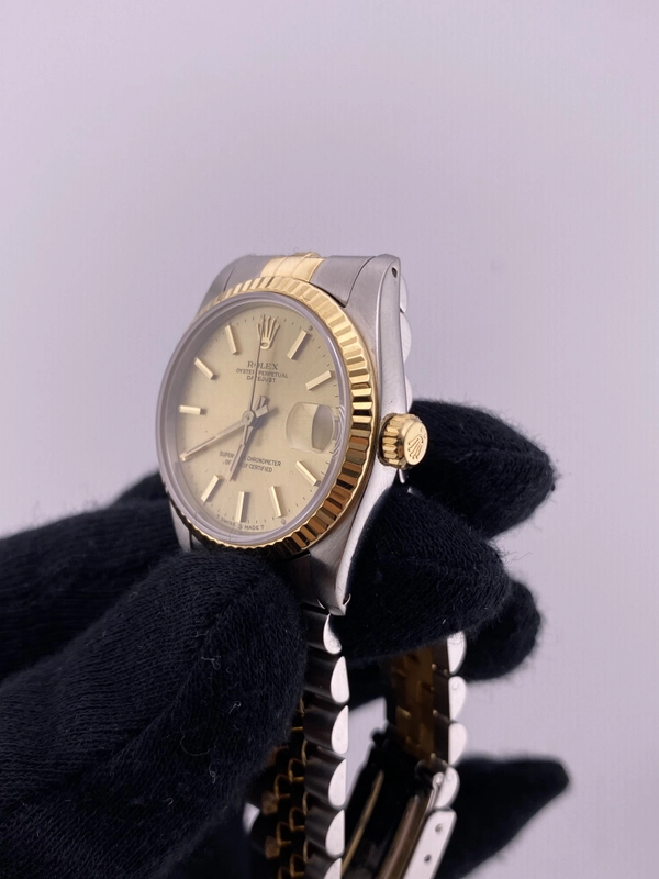 Rolex Datejust 31 Champagne Stick Dial on Jubilee Ref. 68273 view 3