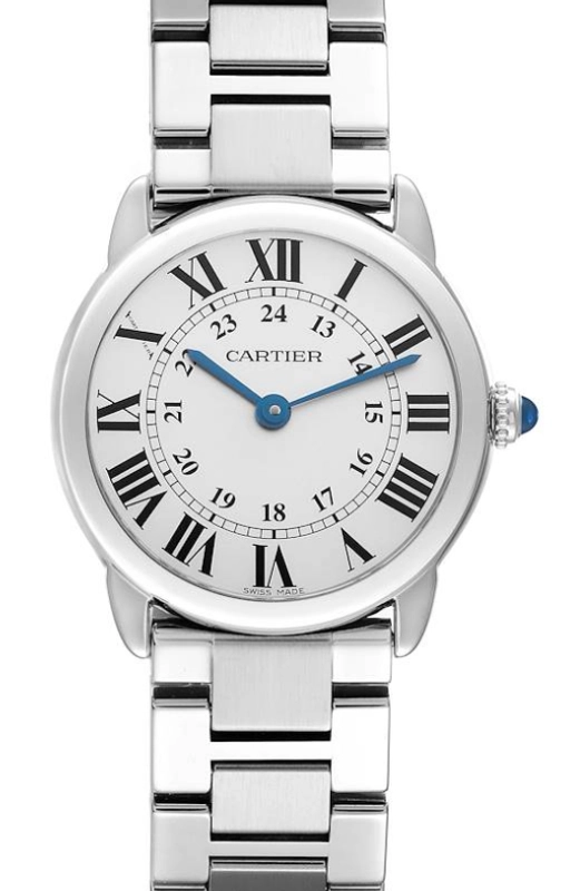Cartier Ronde Solo White Roman Numerals Dial on Stainless Steel Bracelet Ref. W6701004 Papers 2014