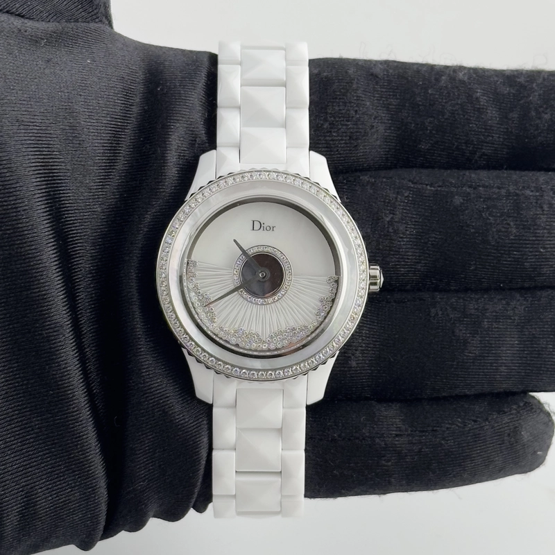 Christian Dior VIII Grand Bal Og White Ceramic Diamond Dial on Ceramic Ref. CD124BE4 Papers view 2