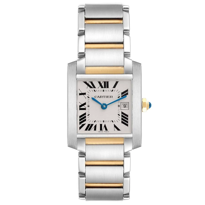 Cartier Tank Francaise Midsize White Roman Dial on 2 Tone Ref. 2465