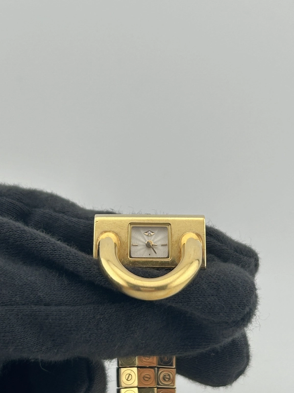Van Cleef & Arpels Cadenas Silver Diamond Dial on 3 Row Flat Bracelet Ref. VCA 23.8X13 — Saleh Jewelers