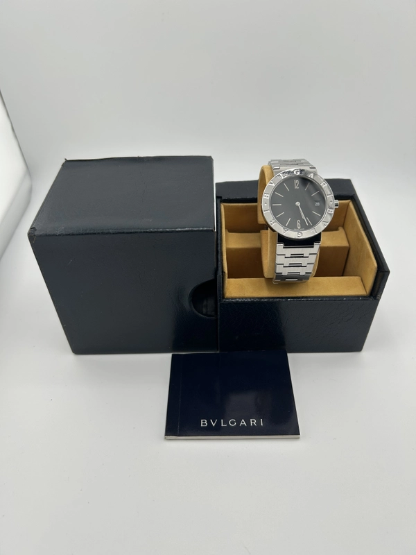 Bvlgari Bulgari Black Dial on Stainless Steel Bracelet Ref. BB33SS Complete 1997 view 8