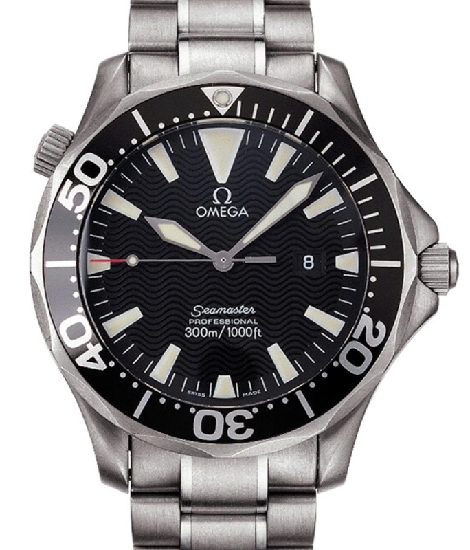 Omega Seamaster Black Wave Motif Dial on Stainless Steel Bracelet Ref. 2264.50.00