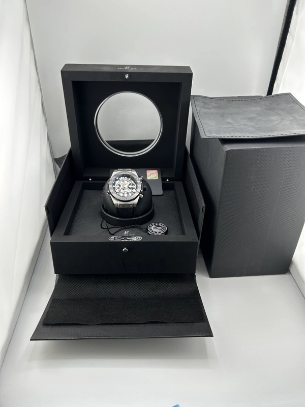 Hublot Big Bang Unico Gray Skeleton Dial on Black Rubber Band Ref. 411.NM.1170.RX with Box view 7