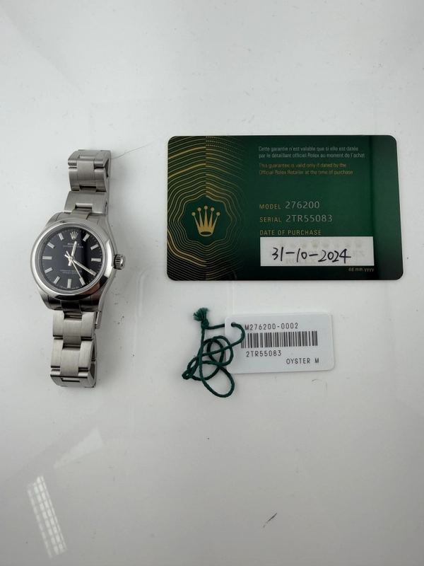 Rolex Oyster Perpetual Black Index Dial on Oyster Ref. 276200 Card 2024 view 6