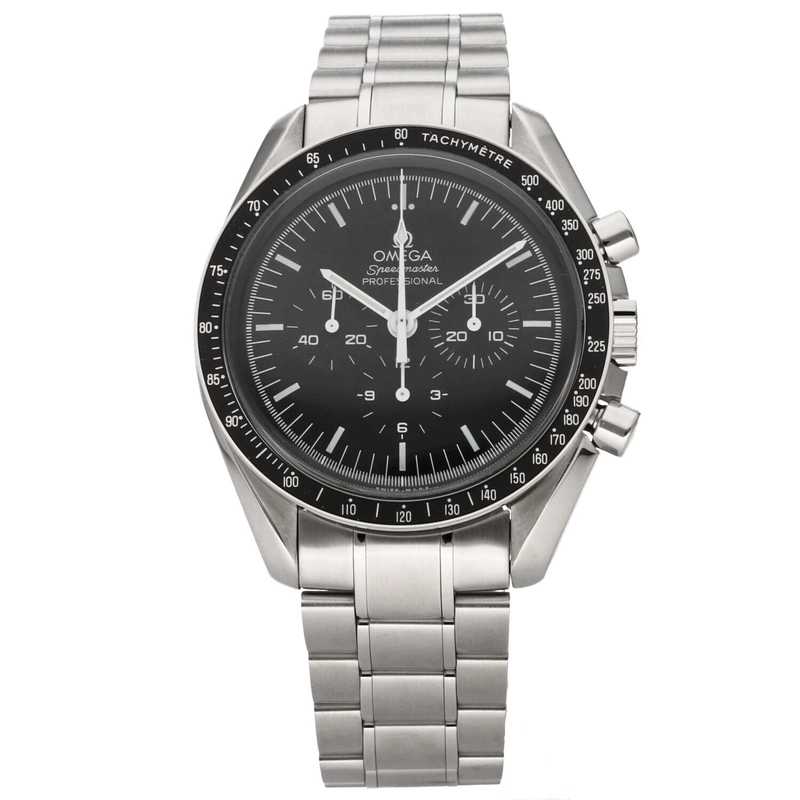 Omega Speedmaster Hesalite Black Dial on Stainless Steel Ref. 3572.5 Card Open Date