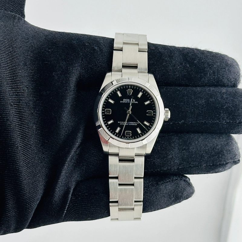 Rolex Oyster Perpetual Black Dial on Oyster Ref. 177210 2007 view 2