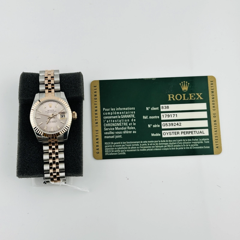 Rolex Datejust Lady Pink Stick Dial on D Link Jubilee Ref. 179171 Card 2015 view 6