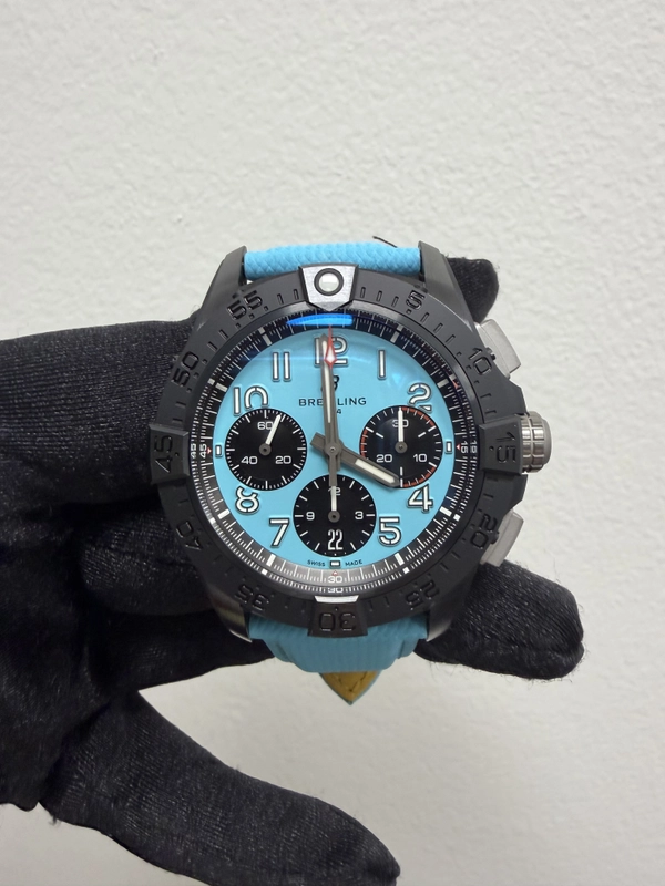Breitling Avenger B01 Chronograph Turquoise Dial on Turquoise Leather Ref. SB0146101L1X1 Card 2026 view 2