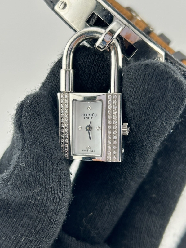 Hermes Kelly White Mop Dial on Leather Ref. KE1.232 view 3