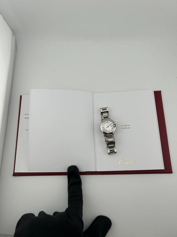 Cartier Ballon Bleu Silvered Opaline Dial on Bracelet Ref. W69010Z4 Papers 2016 view 7