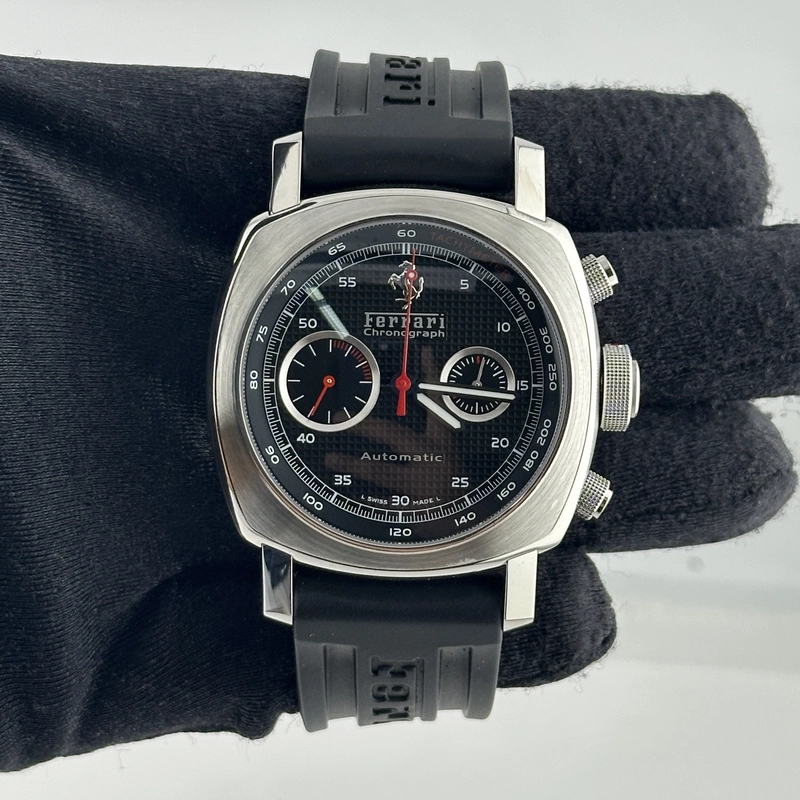 Panerai Ferrari GT Chronograph Black Dial on Rubber Strap Ref. F6656 Complete Open Date view 3