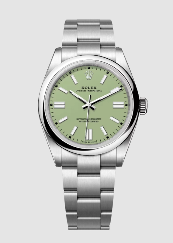 Rolex Oyster Perpetual Pistachio Dial on Oyster Bracelet Ref. 134300 Card 2025