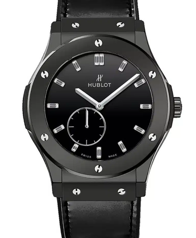 Hublot Classic Fusion Clasico Ultra Thin Black Dial on Black Rubber Band Ref. 515.CS.1270.VR