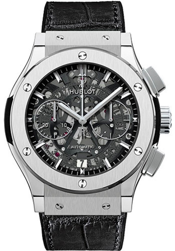 Hublot Classic Fusion Chronograph Skeleton Dial on Leather Strap Ref. 525.NX.0170.LR Card 2014
