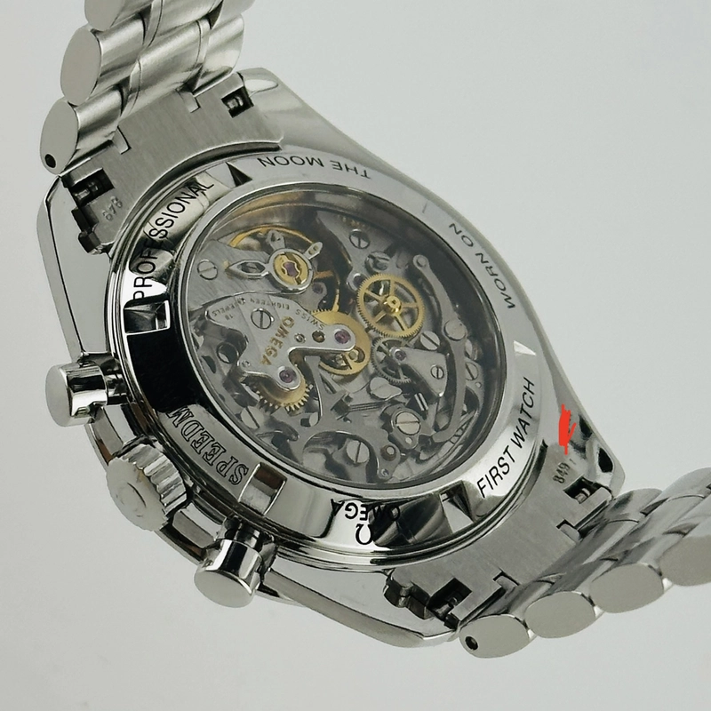 Omega Speedmaster Hesalite Black Dial on Stainless Steel Bracelet Ref. 3572.50.00 Card Open Date view 4
